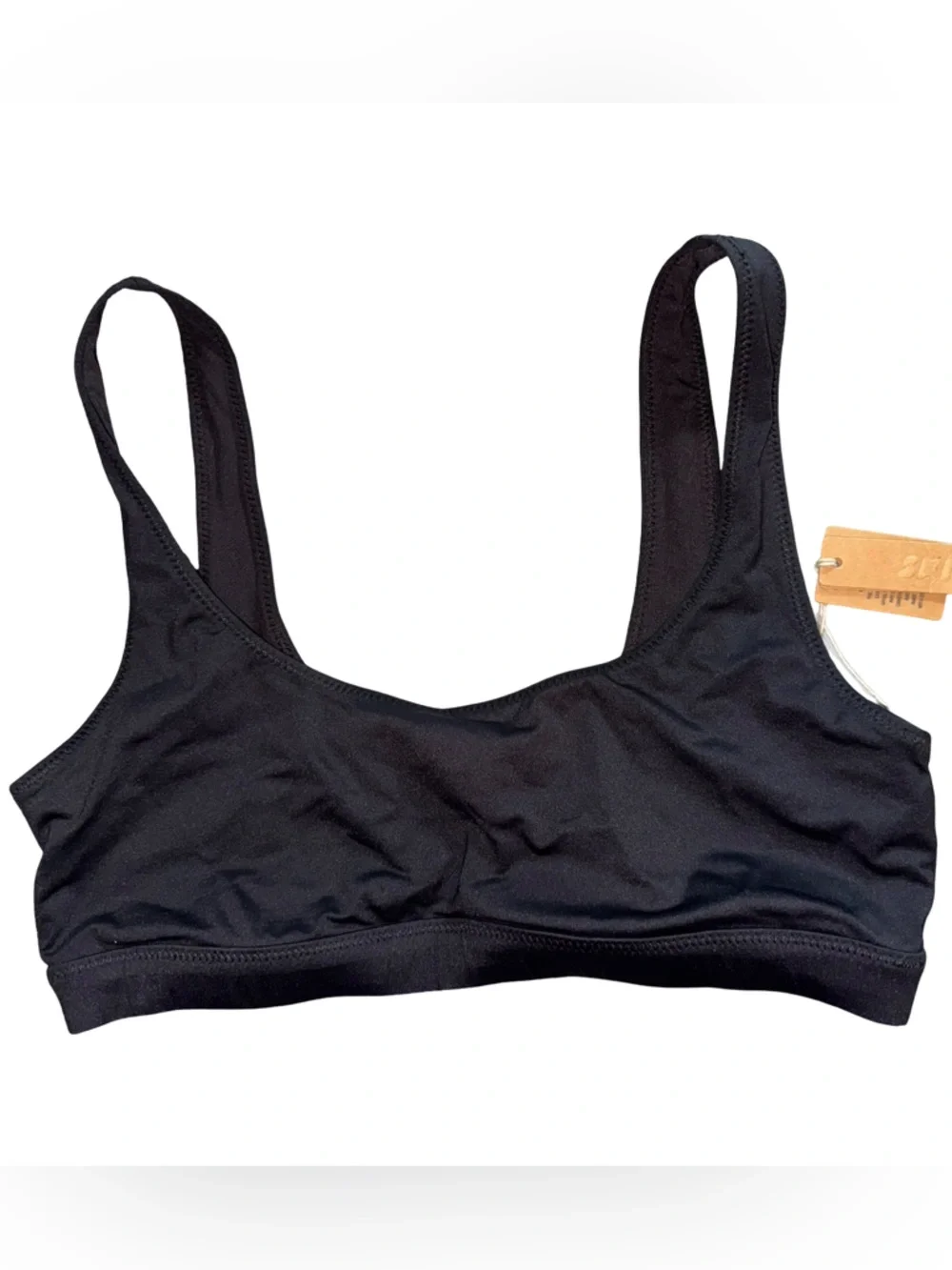 NWT SKIMS Recycled Swim Tank Onyx Black Bikini Top (ONLY) Size Medium